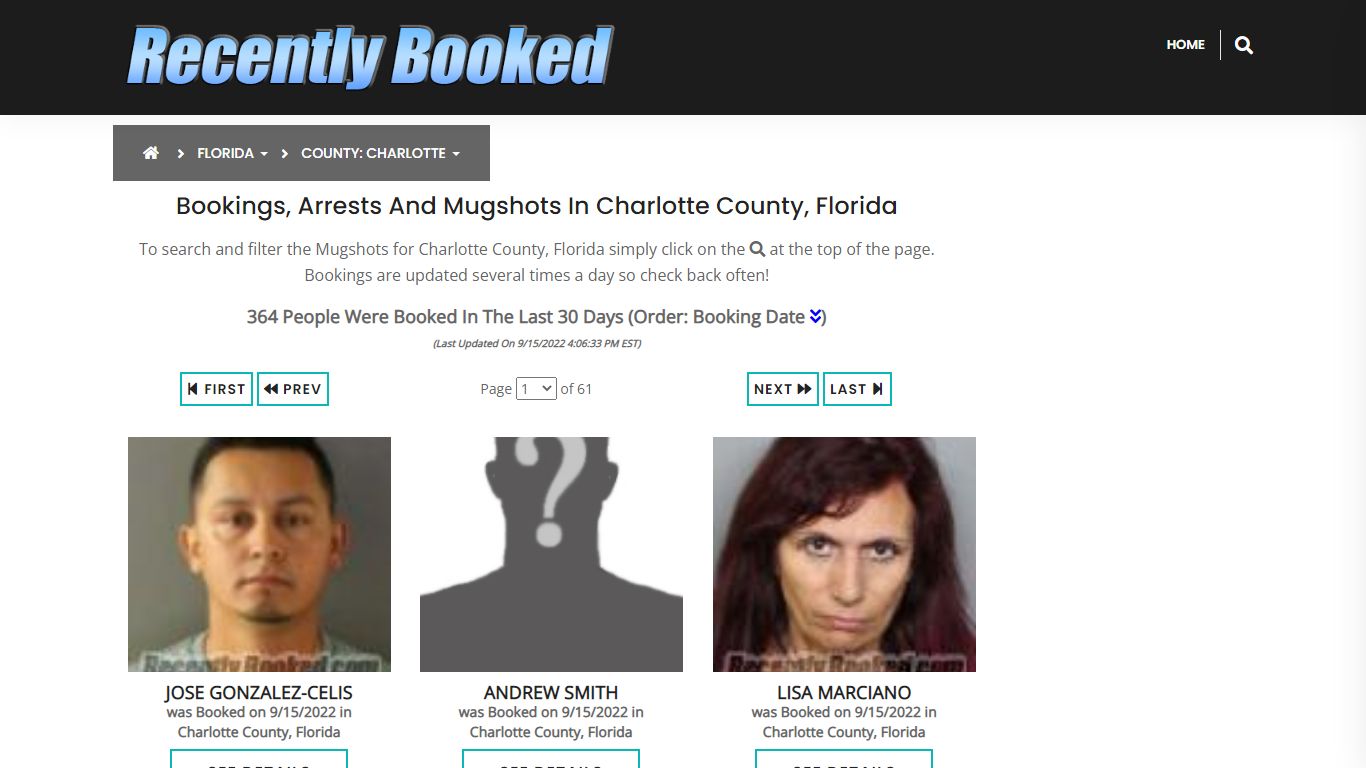 Recent bookings, Arrests, Mugshots in Charlotte County, Florida